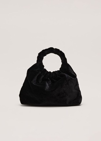 Phase Eight Black Velvet Twist Handle Grab Bags Black Canada | MHXYOK-856